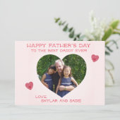 Leuke foto-uitsnijding Gelukkige Vaderdag  Feestdagenkaart (Staand voorkant)