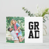 Leuke foto universiteit moderne afstudeer uitnodig kaart (Staand voorkant)