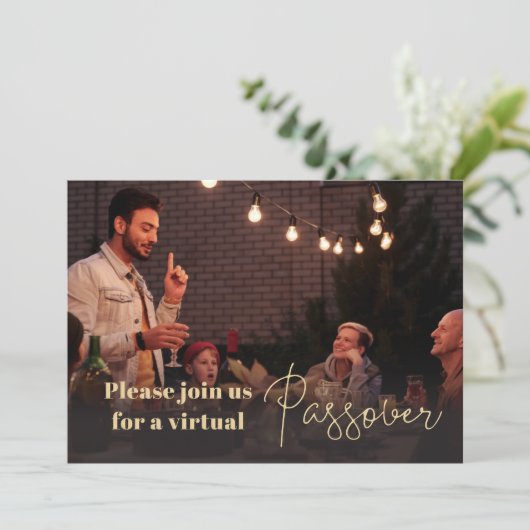 Leuke foto virtuele uitnodiging voor Pesach (Staand voorkant)