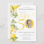 Leuke foto Zesty Lemon 50ste verjaardagsfeestje Kaart (Voorkant)