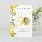 Leuke foto Zesty Lemon 50ste verjaardagsfeestje Kaart (Staand voorkant)