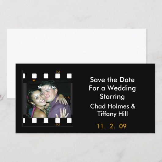 Leuke Fotofilm Save the Date Kaart (Voorkant / Achterkant)