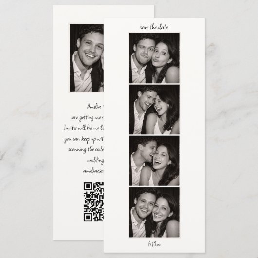 Leuke fotohokje trouw-QR-code moderne hoge Save The Date (Voorkant / Achterkant)