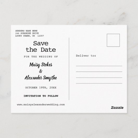 Leuke foto's Sla de datum op Trouw Rustiek Briefkaart (Achterkant)