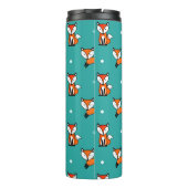 Leuke Fox & Blauwgroen Witte Polka Dots Gepersonal Thermosbeker (Achterkant)