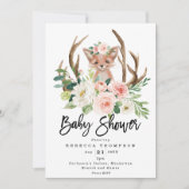 Leuke Fox Boho Bloemen Modern baby shower Kaart (Voorkant)