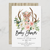 Leuke Fox Boho Bloemen Modern baby shower Kaart (Voorkant / Achterkant)