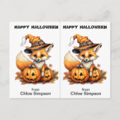 Leuke Fox Crow School Party Halloween Kaart (Voorkant)