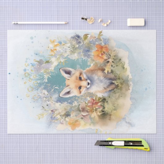 Leuke Fox Floral Tissuepapier (Craft)