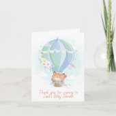 Leuke Fox in Hete Luchtballon Baby shower Bedankkaart (Voorkant)