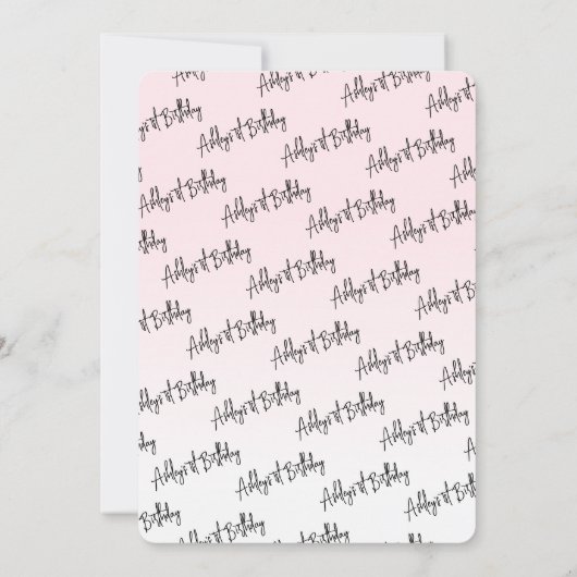 Leuke Fox Script Meisje 1e Verjaardag Kaart (Achterkant)