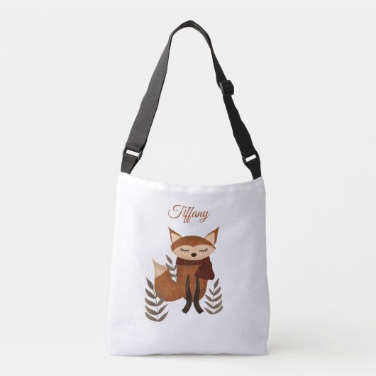 Leuke Fox Winter Illustratie Crossbody Tas (Voorkant)