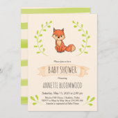 Leuke Fox Woodland Baby shower Kaart (Voorkant / Achterkant)