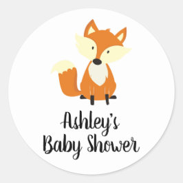 Leuke Fox Woodland Baby shower Ronde Sticker