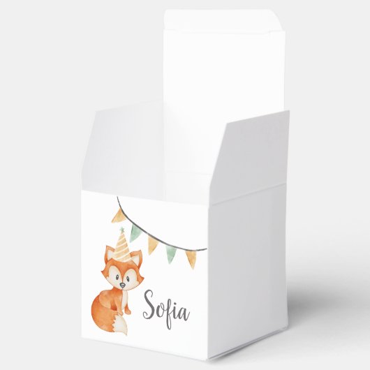Leuke Fox Woodland Party Pet Happy Birthday Bedankdoosjes (Geopend)