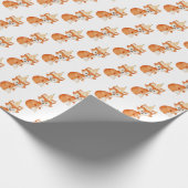 Leuke Fox Woodland Party Pet Happy Birthday Cadeaupapier (Hoek)