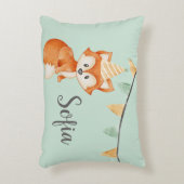 Leuke Fox Woodland Party Pet Happy Birthday Mint Accent Kussen (Voorkant(Verticaal))