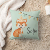 Leuke Fox Woodland Party Pet Happy Birthday Mint Kussen (Deken)