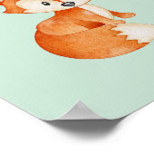 Leuke Fox Woodland Party Pet Happy Birthday Mint Poster (Hoek)