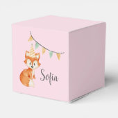 Leuke Fox Woodland Party Pet Happy Birthday Pink Bedankdoosjes (Achterkant)