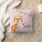 Leuke Fox Woodland Party Pet Happy Birthday Pink Kussen (Deken)