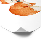 Leuke Fox Woodland Party Pet Happy Birthday Poster (Hoek)
