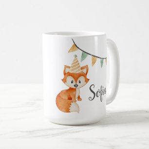 Leuke Fox Woodland Party Pet roze Koffiemok