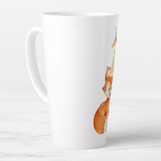 Leuke Fox Woodland Party Pet roze Latte Mok (Linkerhoek)