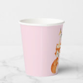 Leuke Fox Woodland Party Pet roze Papieren Bekers (Rechts)