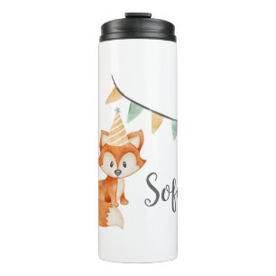 Leuke Fox Woodland Party Pet roze Thermosbeker
