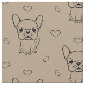 Leuke Franse Bulldog Bedrukte Stof per Meter (Close Up)