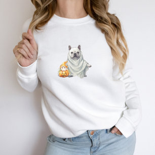 Leuke Franse Bulldog Ghost Pumpkin Halloween Trui