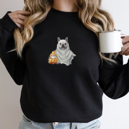 Leuke Franse Bulldog Ghost Pumpkin Halloween Trui