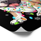 Leuke Franse Bulldog Hondenboom Kerstverlichting K Poster (Hoek)