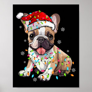 Leuke Franse Bulldog Hondenboom Kerstverlichting K Poster