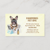 Leuke Franse Bulldog Pet Groomer Spa afspraak Visitekaartje (Voorkant)