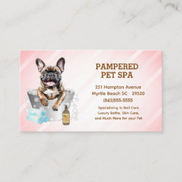 Leuke Franse Bulldog Pet Groomer Spa afspraak Visitekaartje