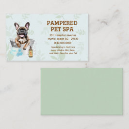 Leuke Franse Bulldog Pet Groomer Spa Visitekaartje