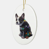 Leuke Franse Bulldog Puppy Bloemen Keramisch Ornament (Links)