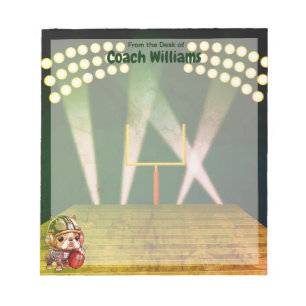 Leuke Franse bulldog quarterback stadion cartoon Notitieblok