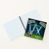 Leuke Franse bulldog quarterback stadion cartoon Notitieboek (Binnen)
