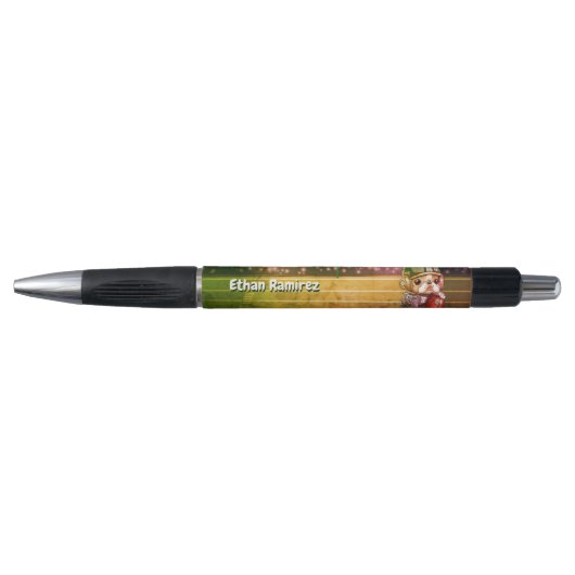 Leuke Franse bulldog quarterback stadion cartoon Pen (Voorkant)