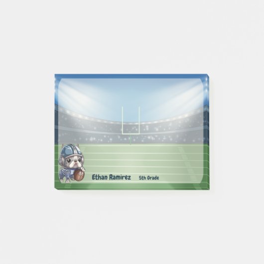 Leuke Franse bulldog quarterback stadion cartoon Post-it® Notes (Voorkant)