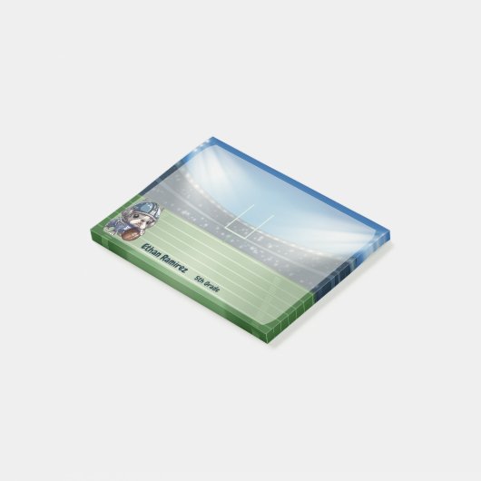 Leuke Franse bulldog quarterback stadion cartoon Post-it® Notes (Schuin)