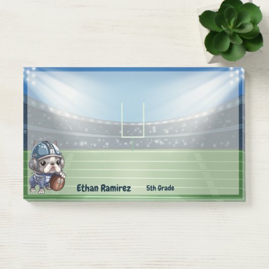 Leuke Franse bulldog quarterback stadion cartoon Post-it® Notes (Kantoor)