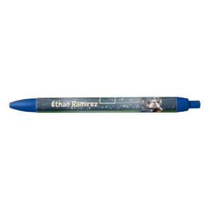 Leuke Franse bulldog quarterback stadion cartoon Zwarte Inkt Pen