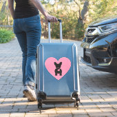 Leuke Franse bulldog roze hart staart vinyl Sticke Sticker (Koffer Insitu)