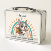 Leuke Franse bulldog terug naar school regenboog (Achterkant)