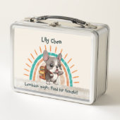 Leuke Franse bulldog terug naar school regenboog (Voorkant)