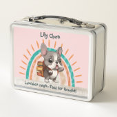 Leuke Franse bulldog terug naar school regenboog (Achterkant)